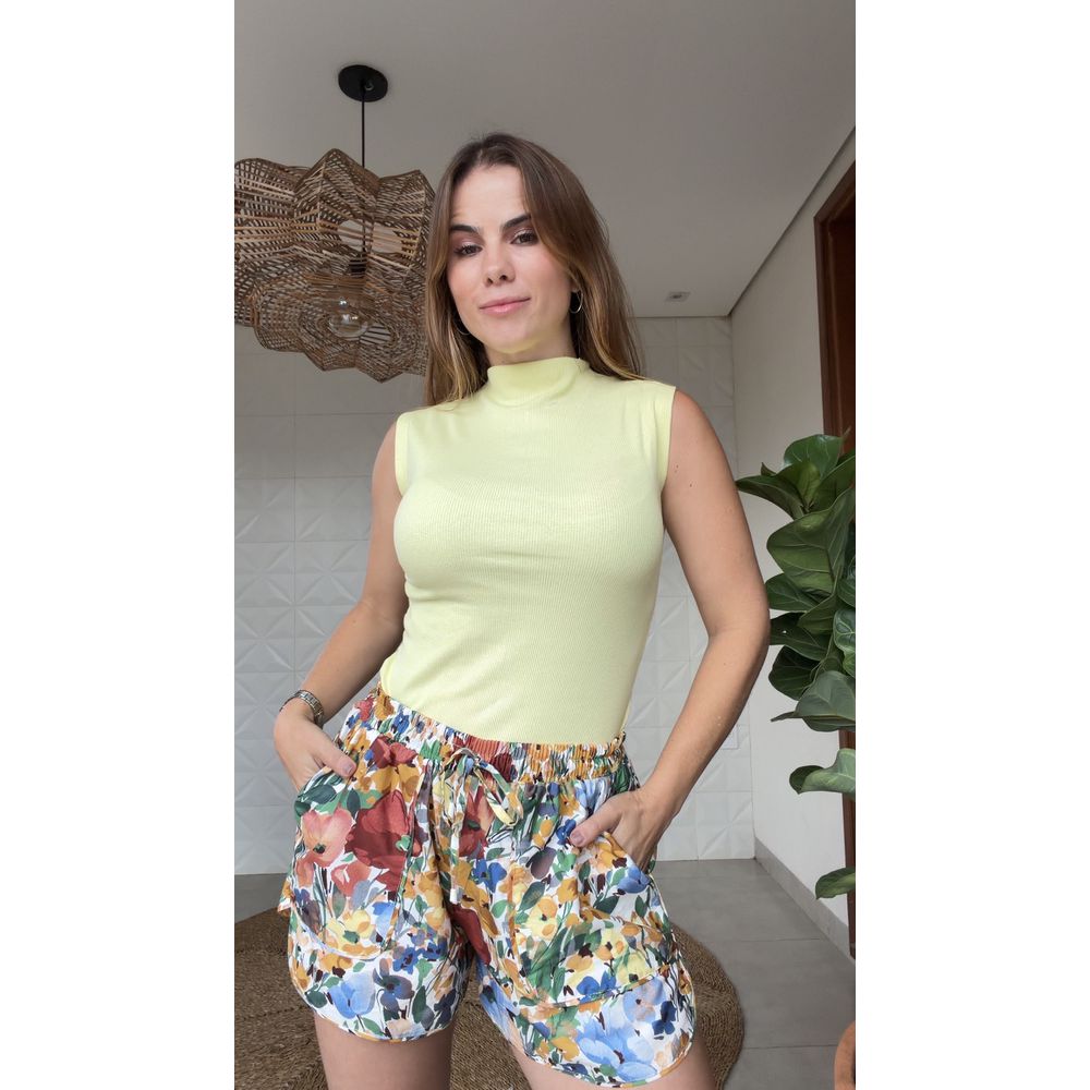 Blusa Canelada Amarelo