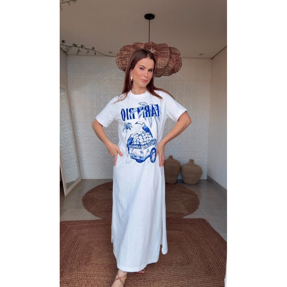 Vestido Midi Coco Gelado Estampado