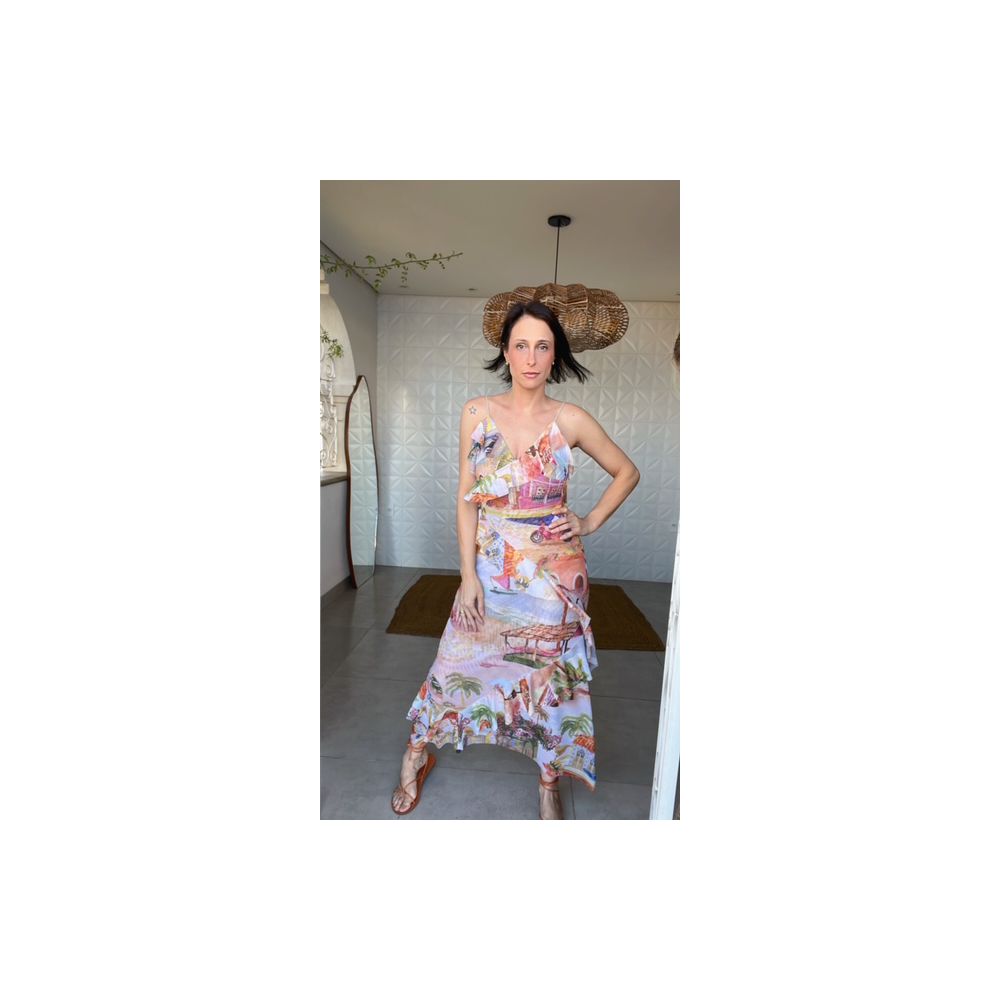 Vestido Tule Aracati Estampado