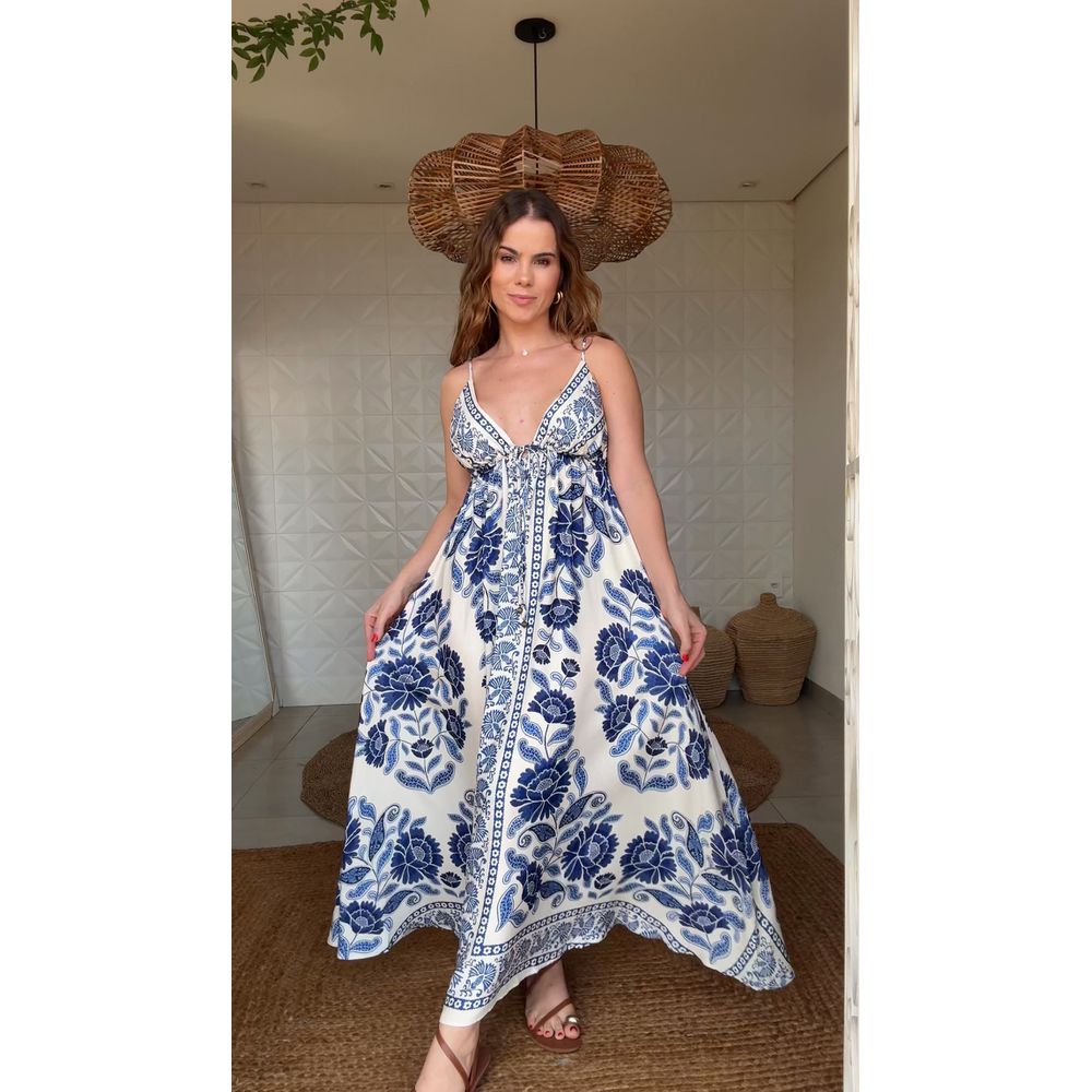 Vestido Longo Valentina Estampado