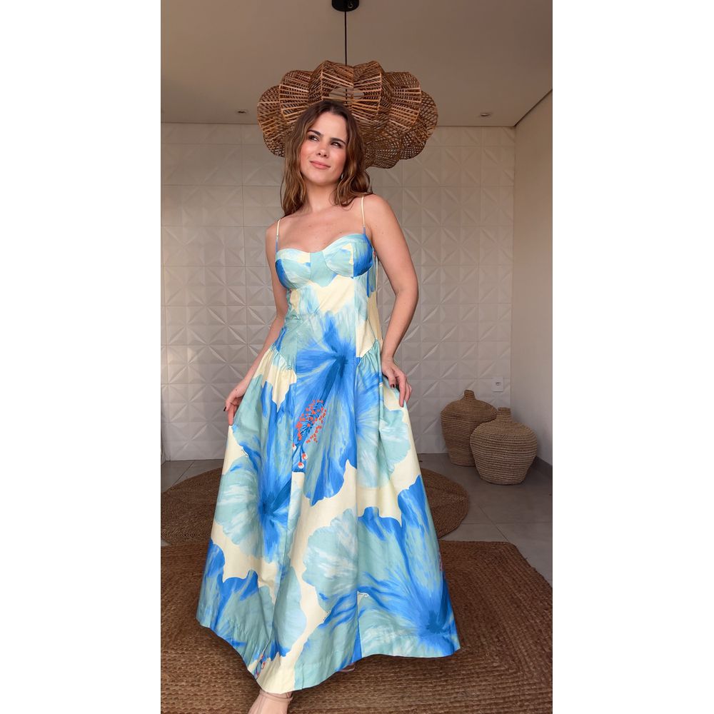Vestido Cropped Vestida De Flor Estampado