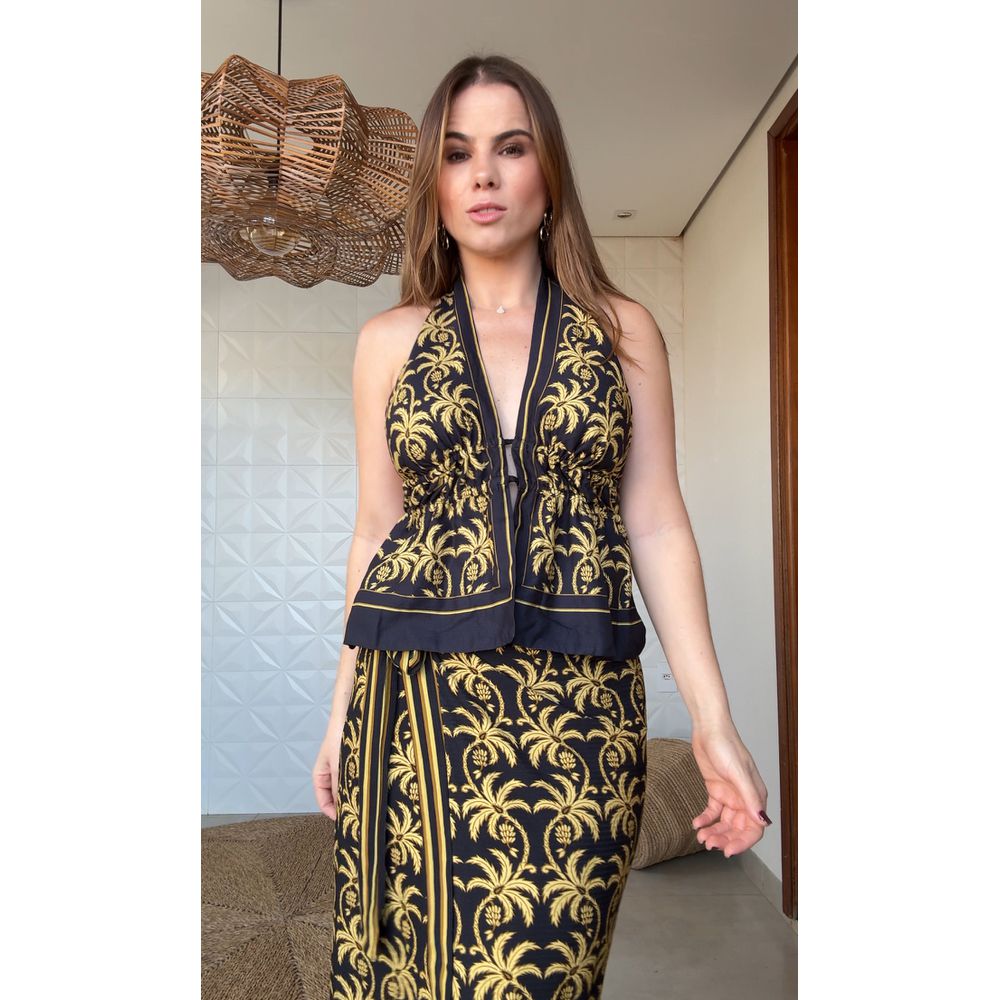 Blusa Double Lenço Trancoso Estampado