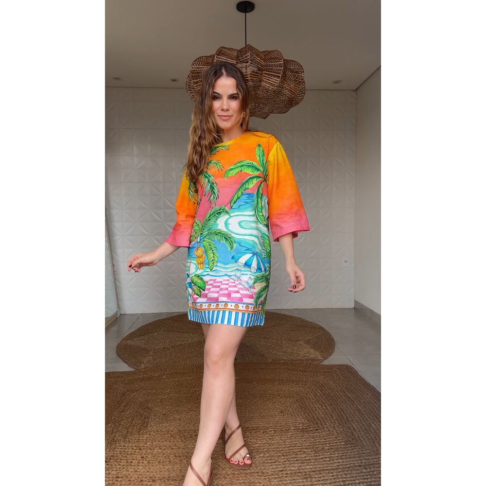 Vestido Tshirt Paisagem Solar Estampado