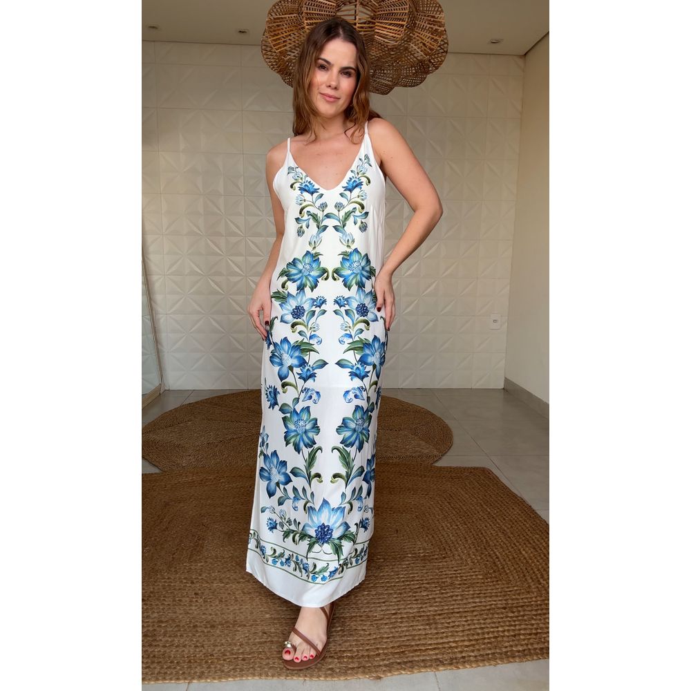 Vestido Longo Alcinha Laura Estampado