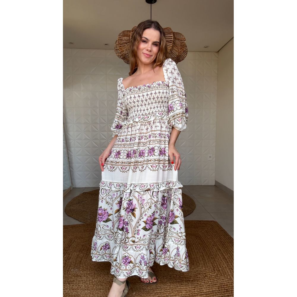 Vestido Lastex Poesia De Flor Estampado