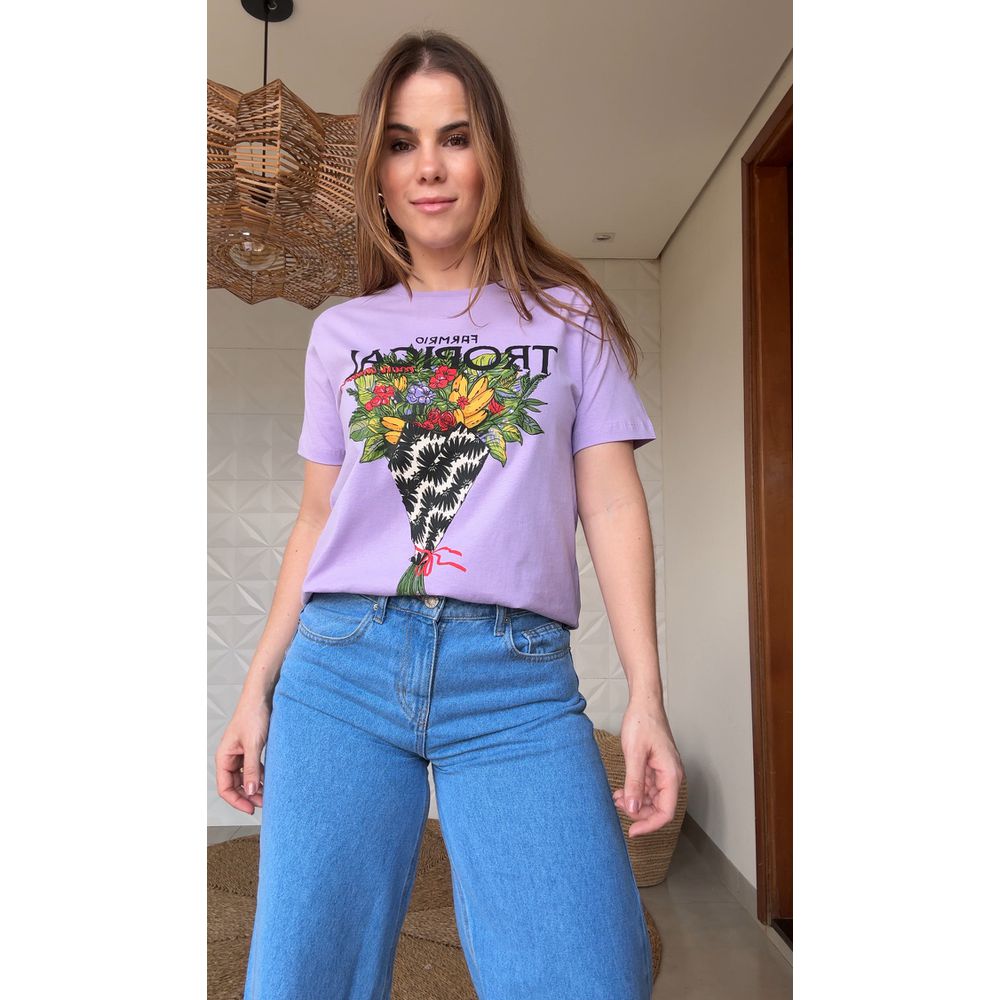 Tshirt Fit Bouquet Tropical Lilás Wind Lilás
