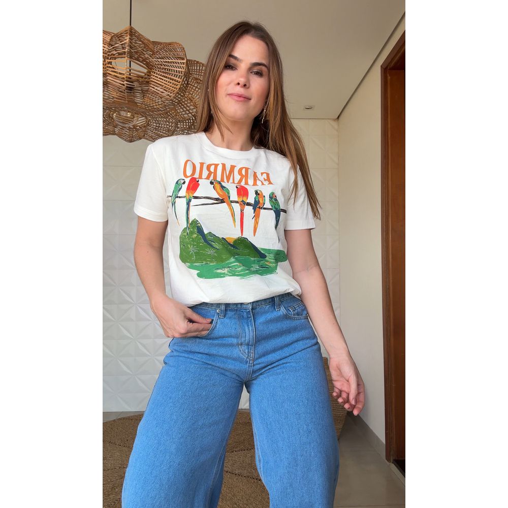 Tshirt Fit Araras Galho Estampado