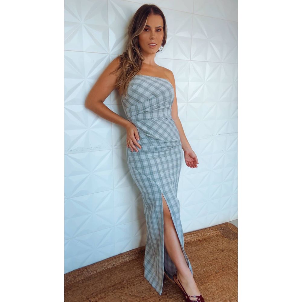 Vestido Longo Tomara Que Caia Xadrez