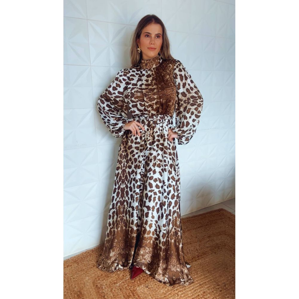 Vestido Longo Manu Animal Print