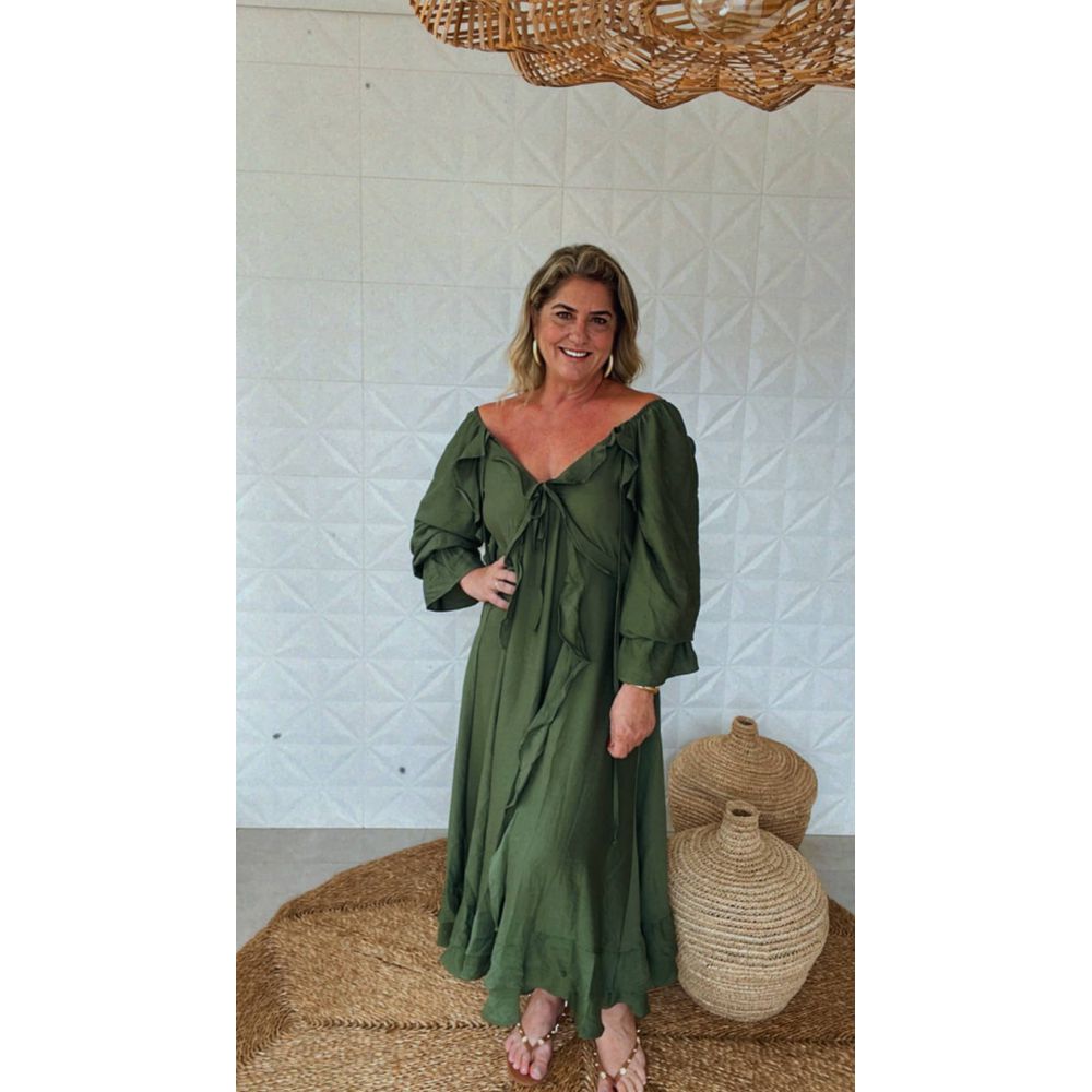 Vestido Boho Verde Musgo 