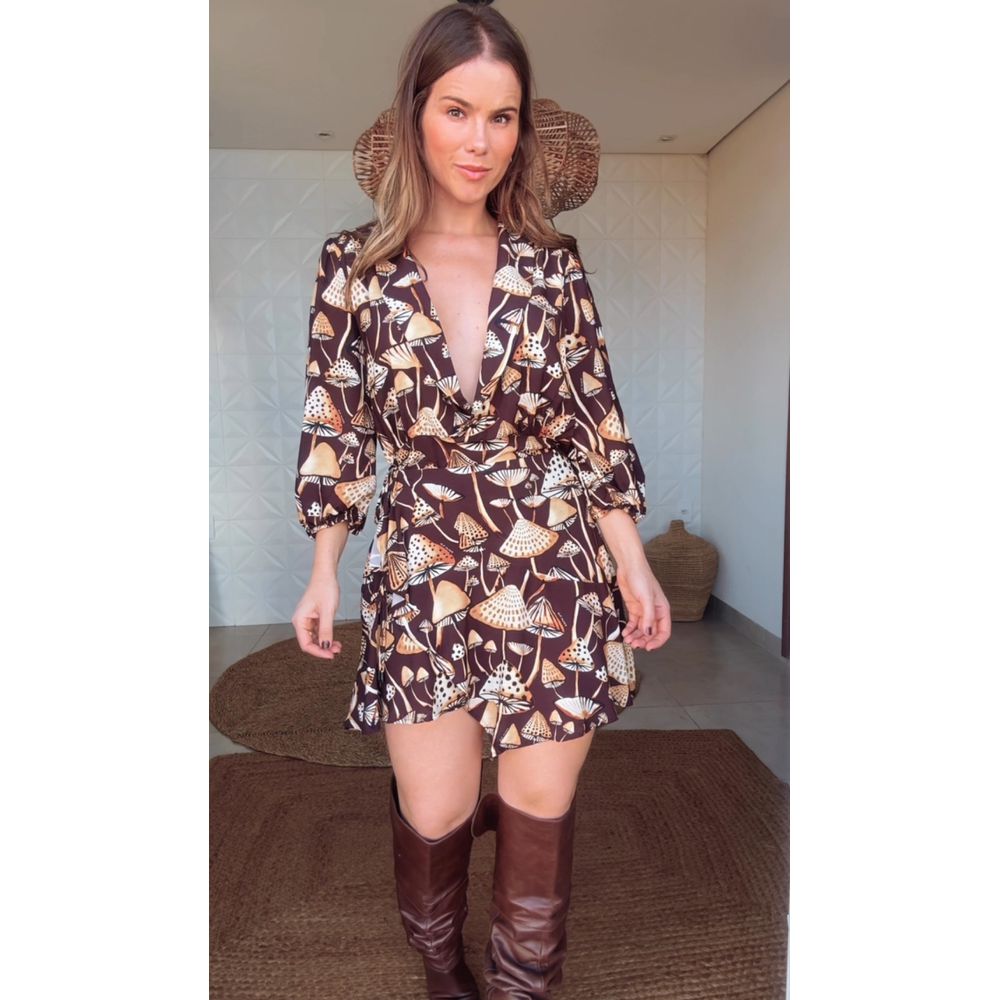 Vestido Curto Gocu Estampado