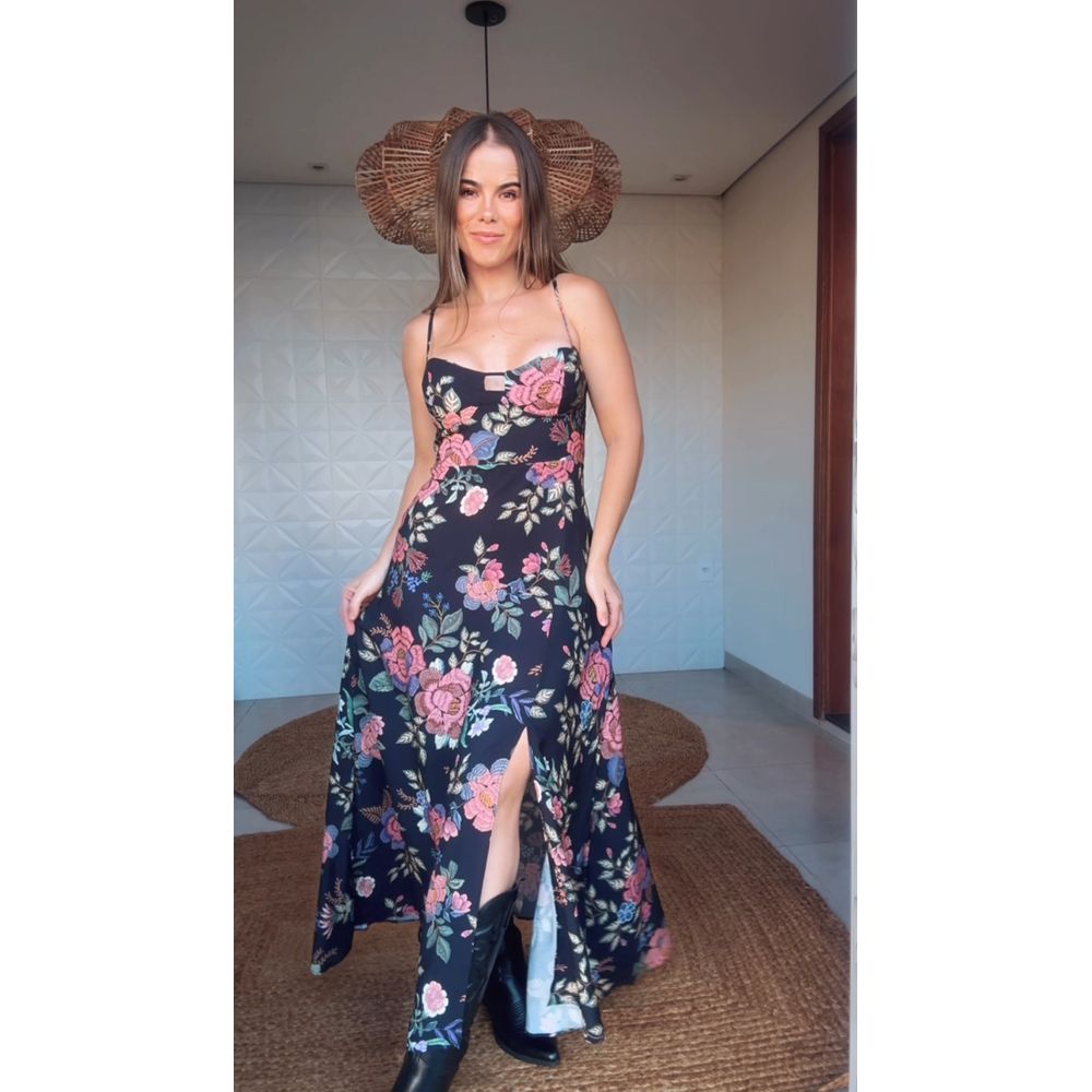 Vestido Cropped Floral Berlim Estampado