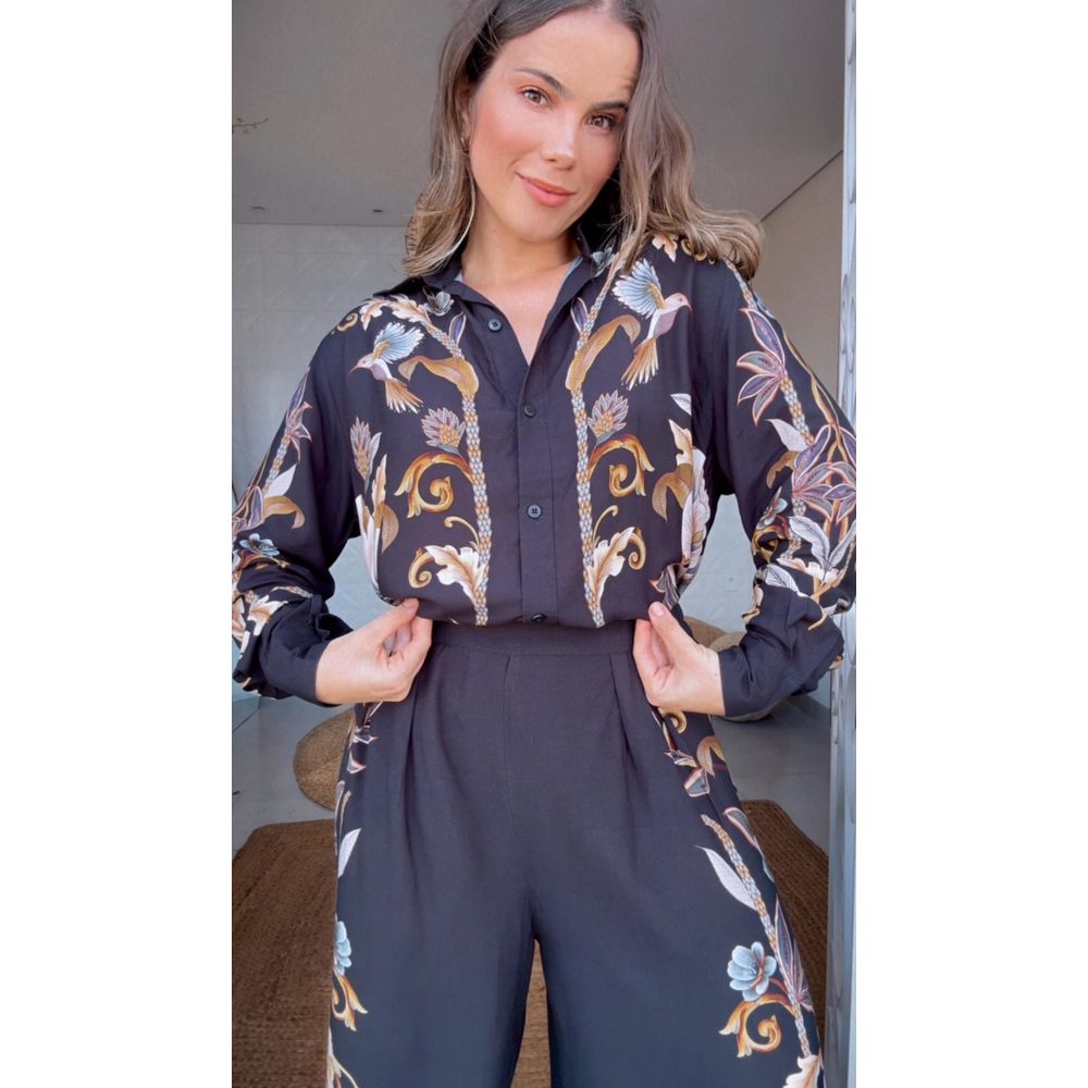 Camisa Jardim Real Estampado