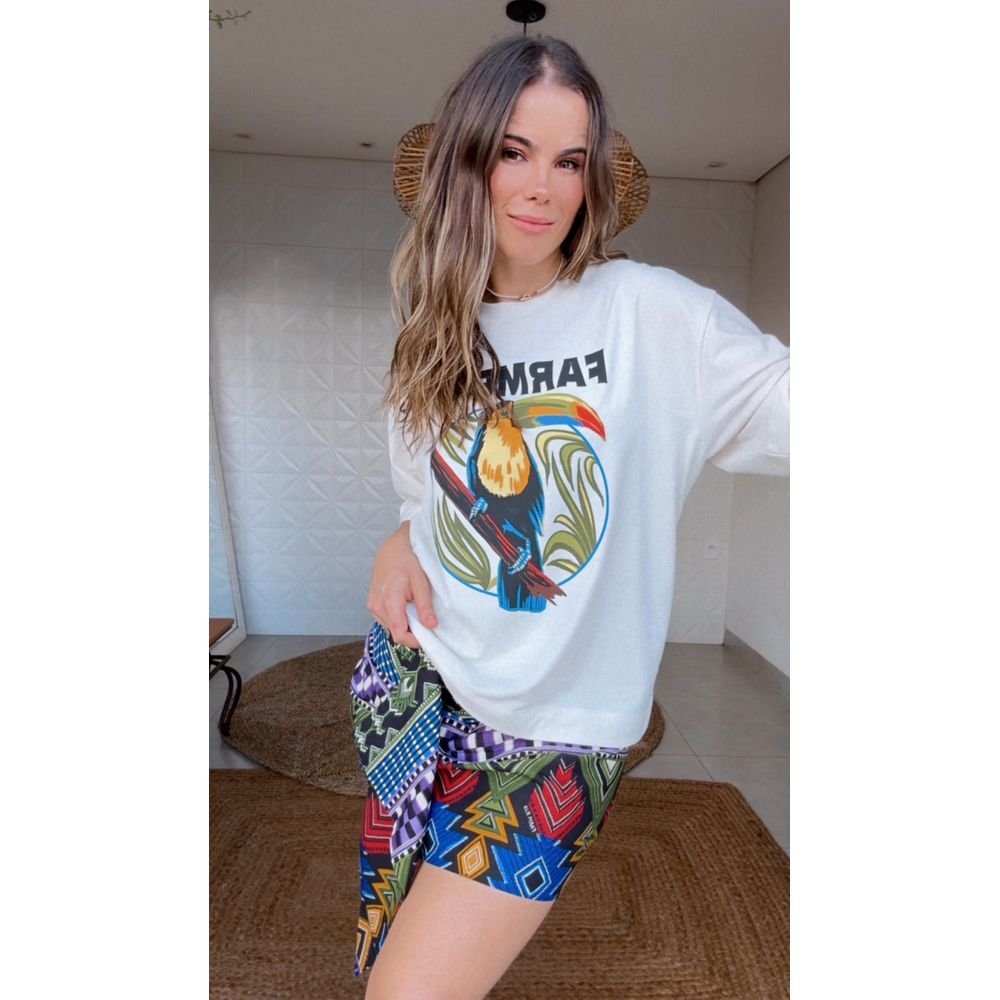 Tshirt Over Farm Rio Tucano Estampado