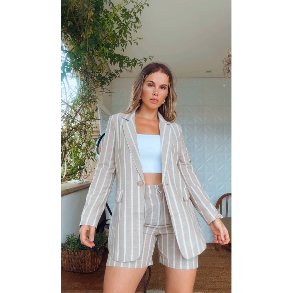 Conjunto Short E Blazer My Crush Bege 