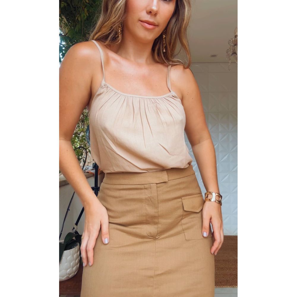 Blusa Alcinha Chiclé Bege 