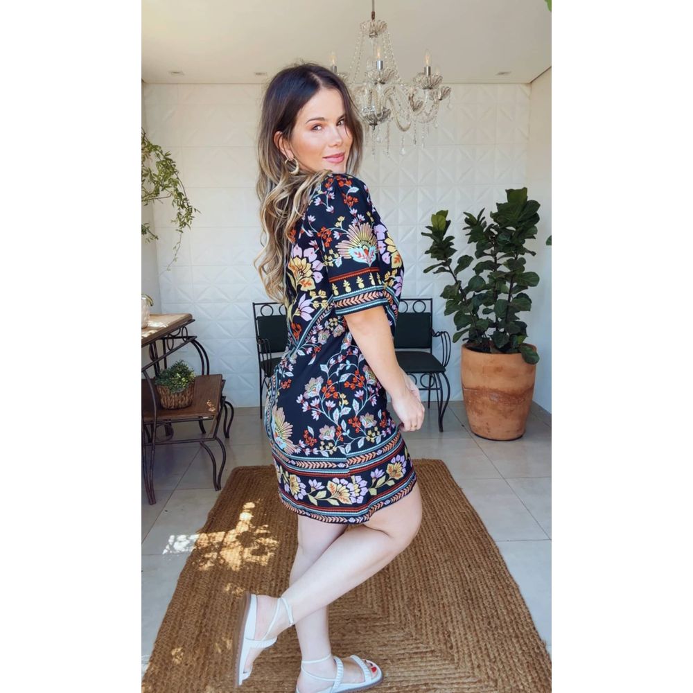 Vestido t shirt floral sale