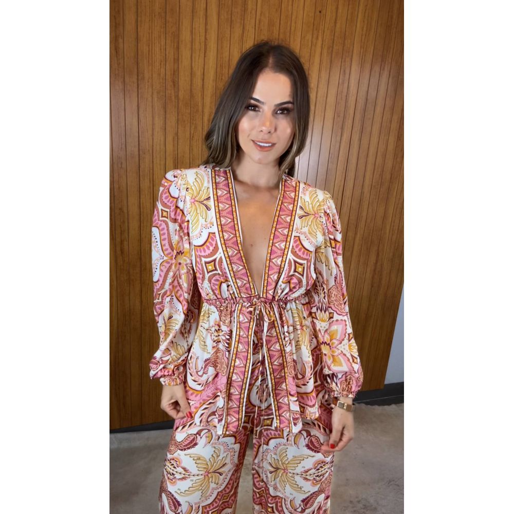 Bata Lenço Jóia Tropical Estampado