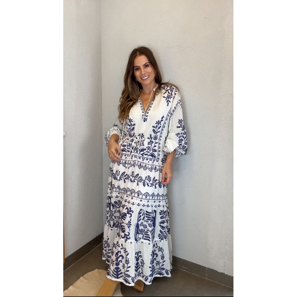 Vestido Longo Relicário Tropical Estampado