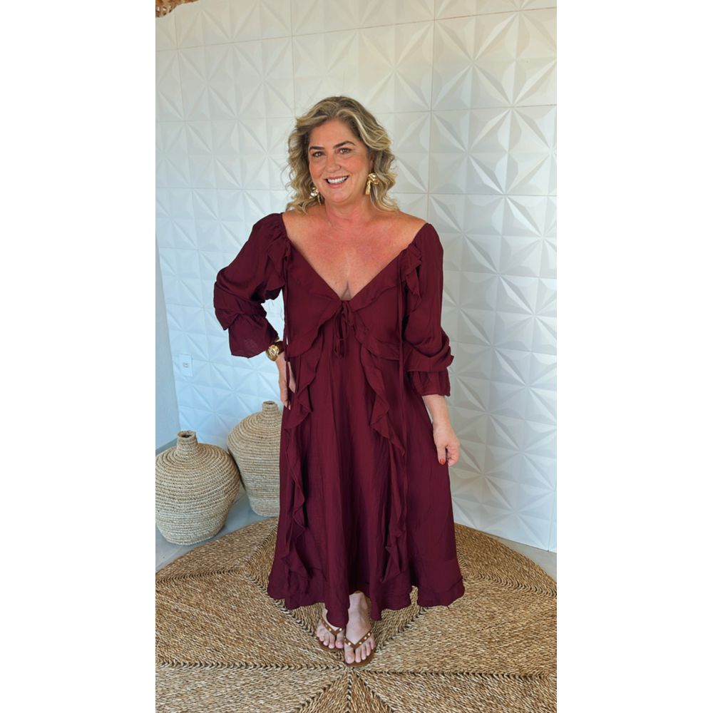 Vestido Boho Marsala