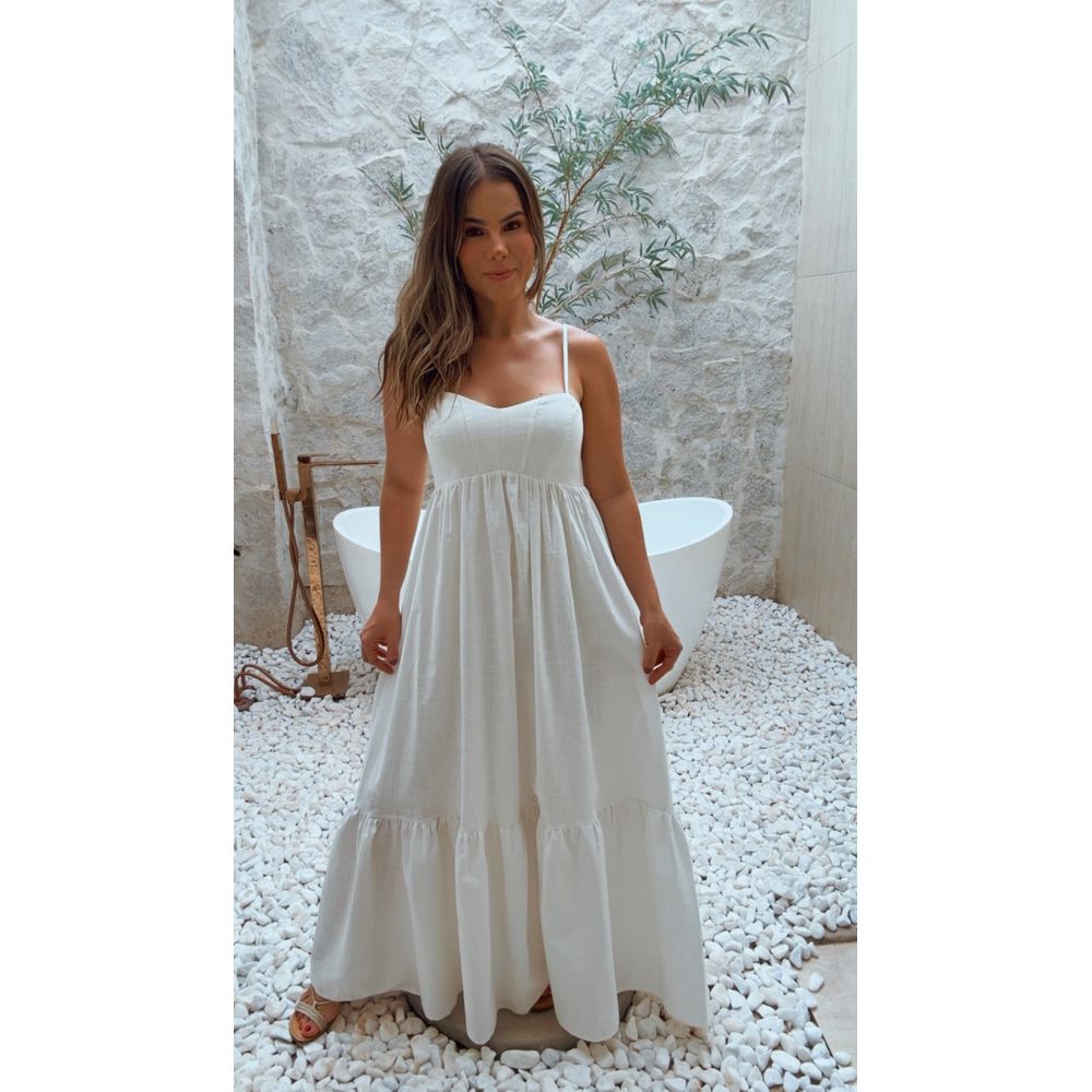 Vestido Linho Elizabete Branco