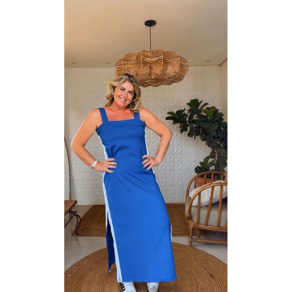 Vestido Longo Alana Azul Bic