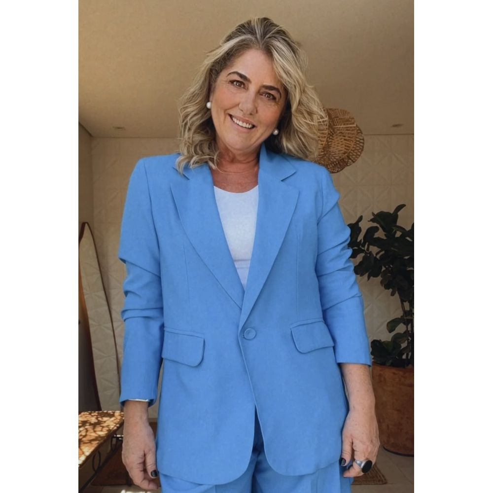 Blazer Estruturado Chiclé Azul