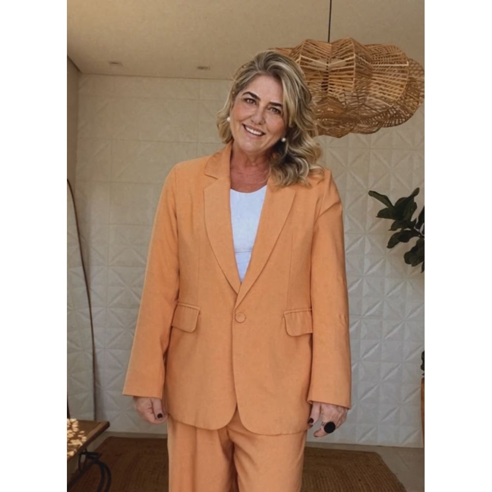 Blazer Estruturado Chiclé Terra Cota