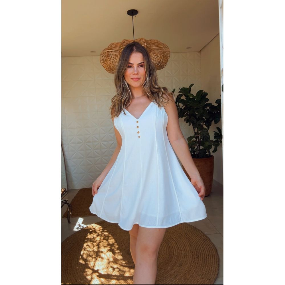 Vestido Curto Vies Alcinha Off White