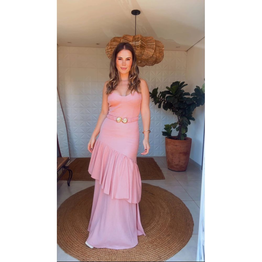 Vestido Estela Chiclé Rose
