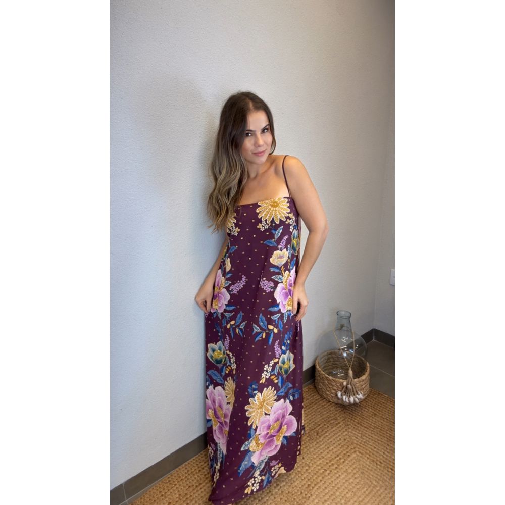 Vestido Longo Jardim Delicado Estampado