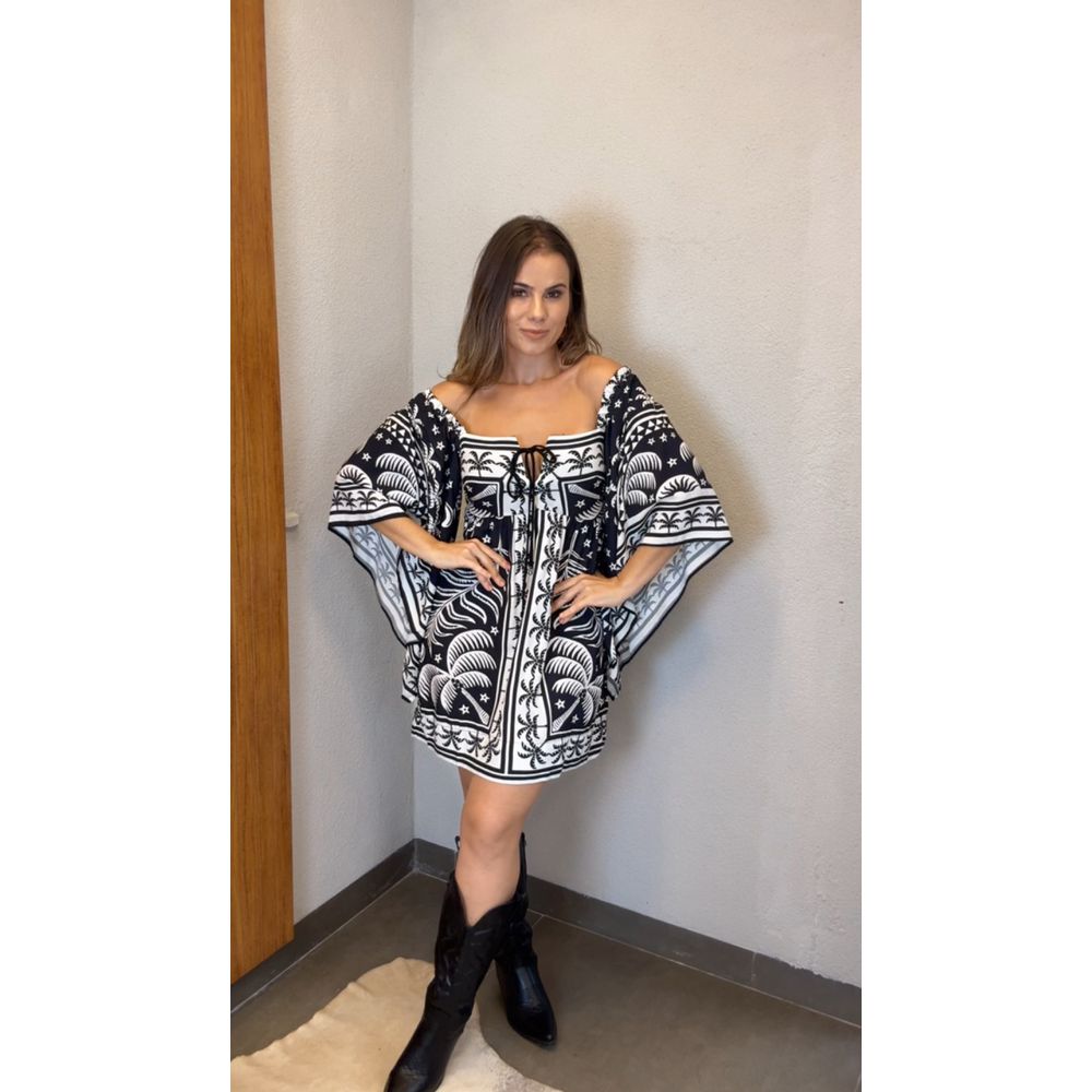 Vestido Curto Coqueiral Estampado