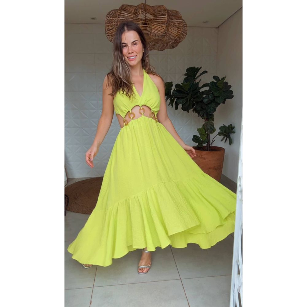 Vestido Midi Lorena Verde Lima