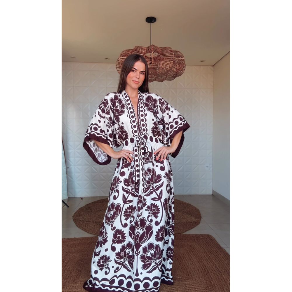 Vestido Longo Floral Arabesco Estampado