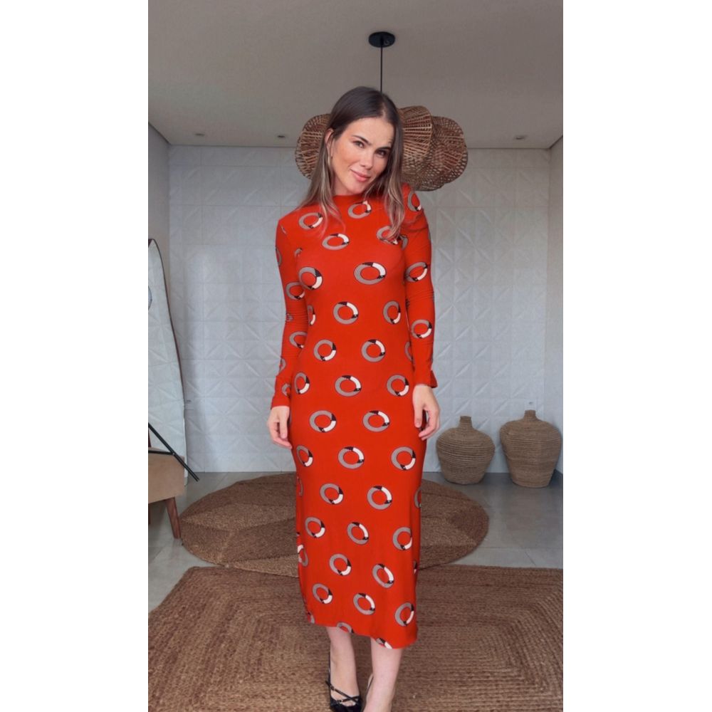 Vestido Midi Tucapoa Estampado