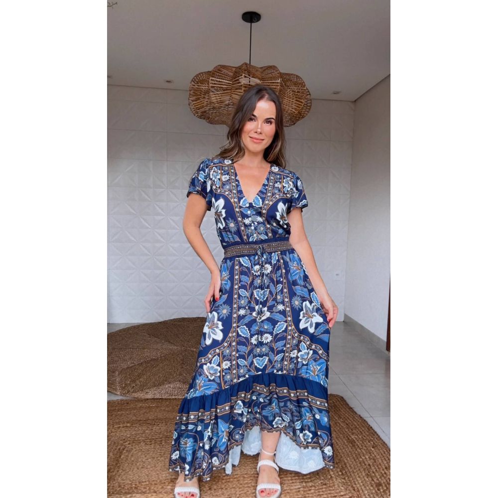 Vestido Longo Marcelle Estampado