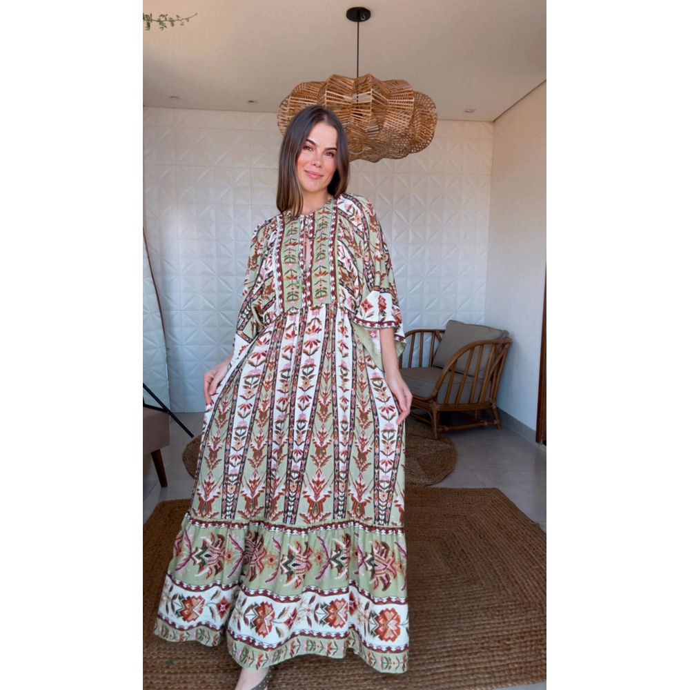 Vestido Cropped Tapete De Cor Estampado