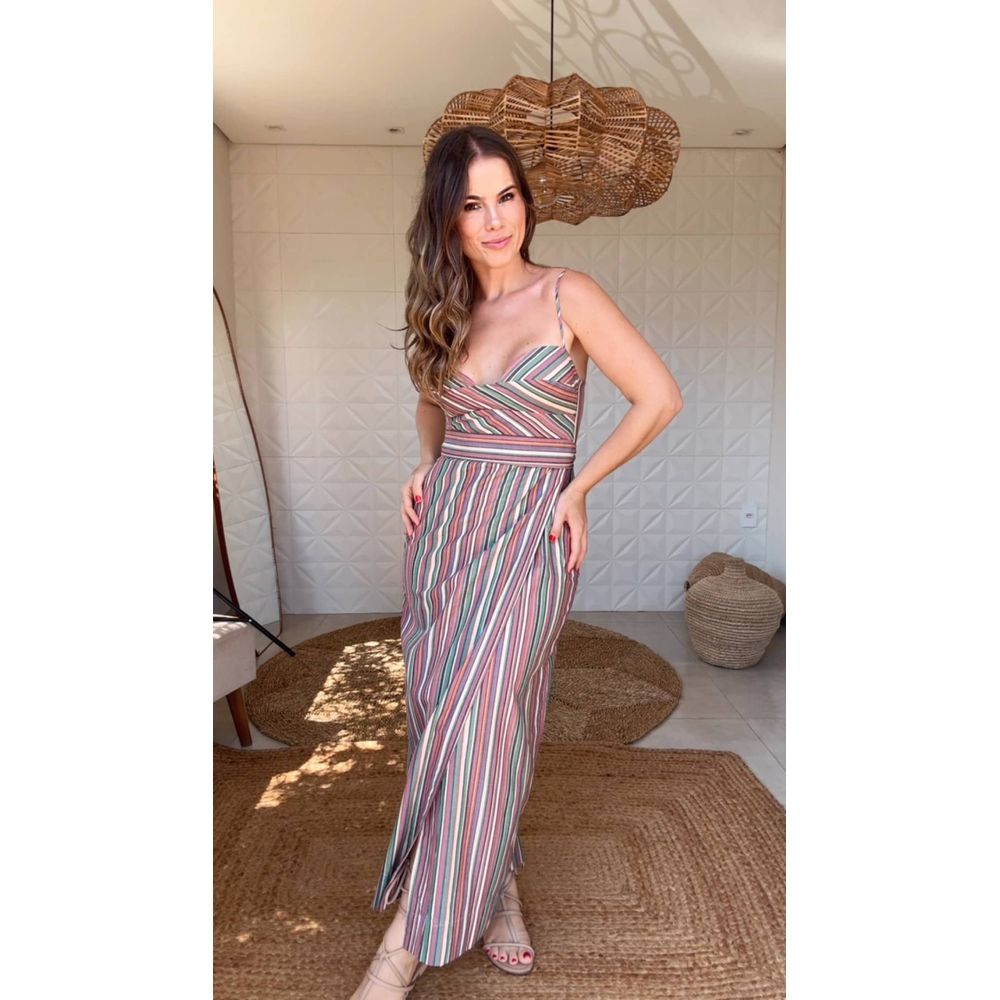 Vestido Alçinha Listra Pipa Estampado