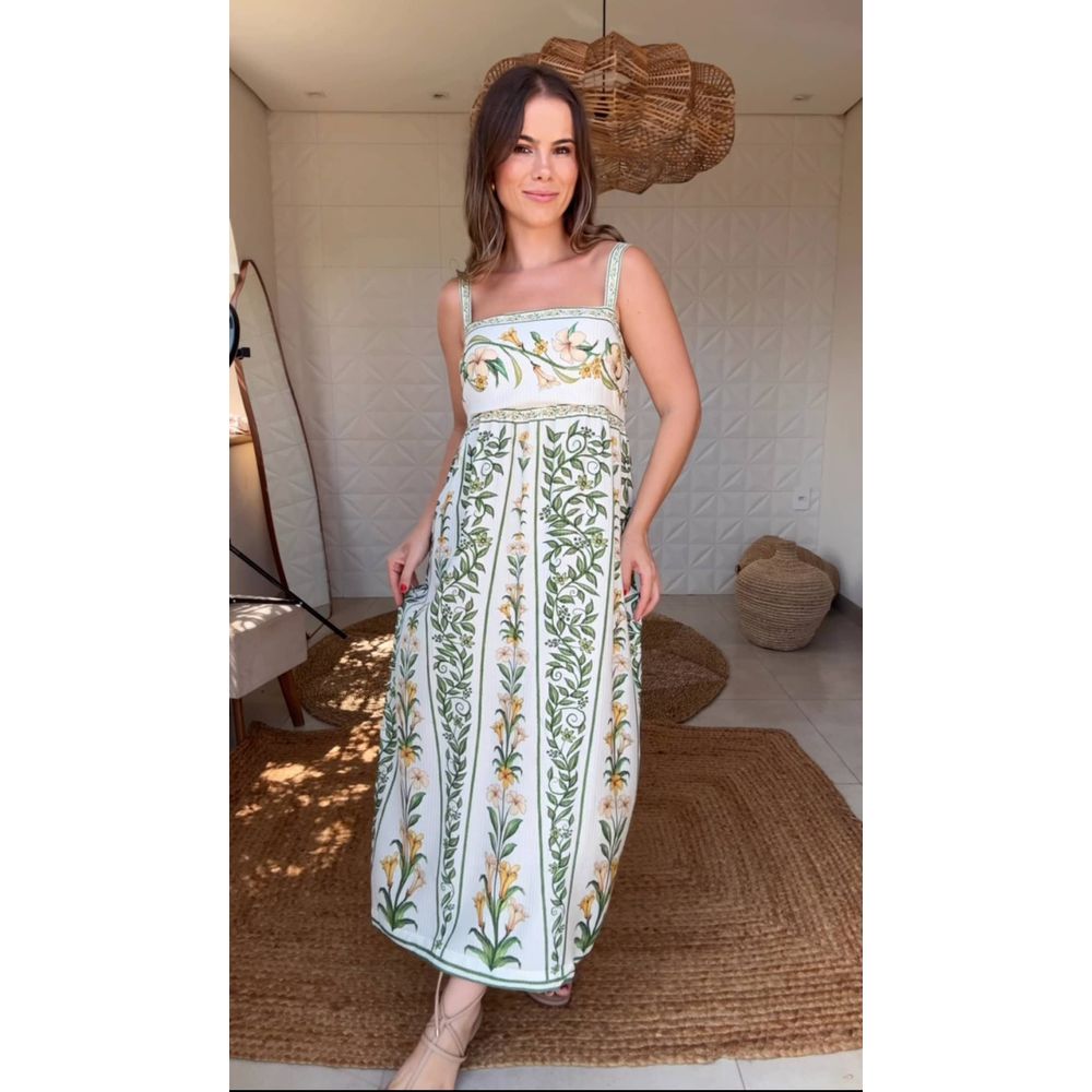 Vestido Cropped Alça Antônia Estampado
