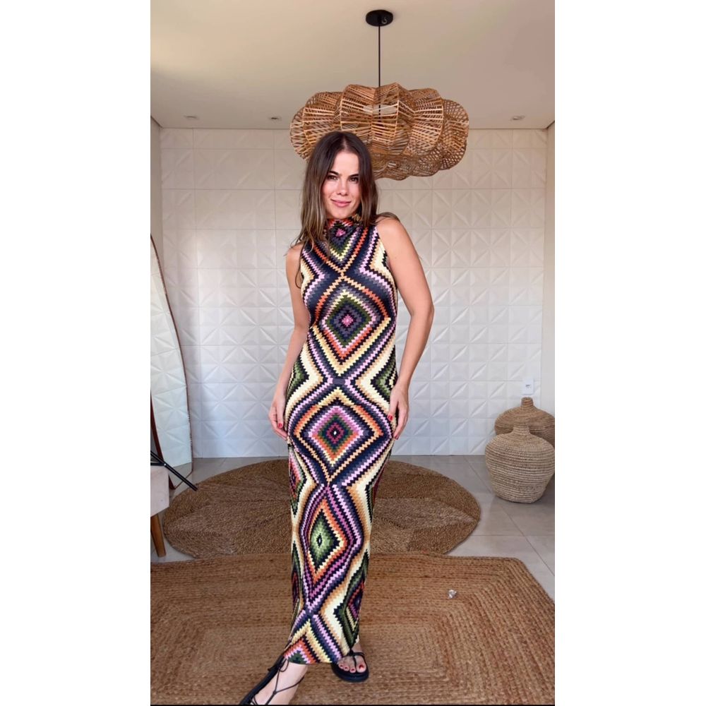Vestido Midi Pretti Estampado