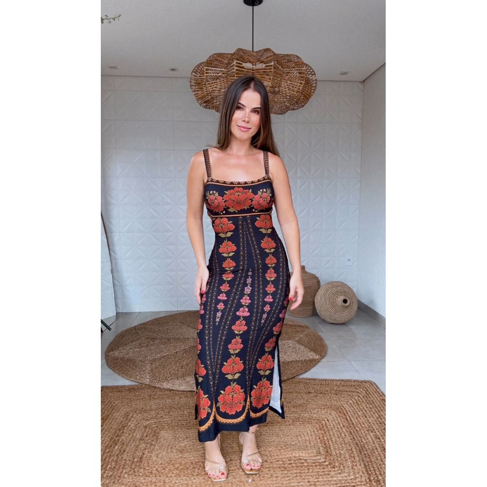 Vestido Midi Madalena Estampado