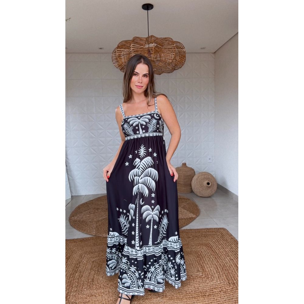 Vestido Cropped Coqueiral Estampado