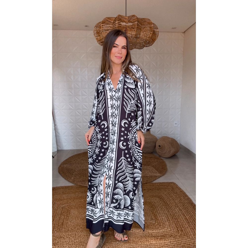 Vestido Cropped Coqueiral Estampado