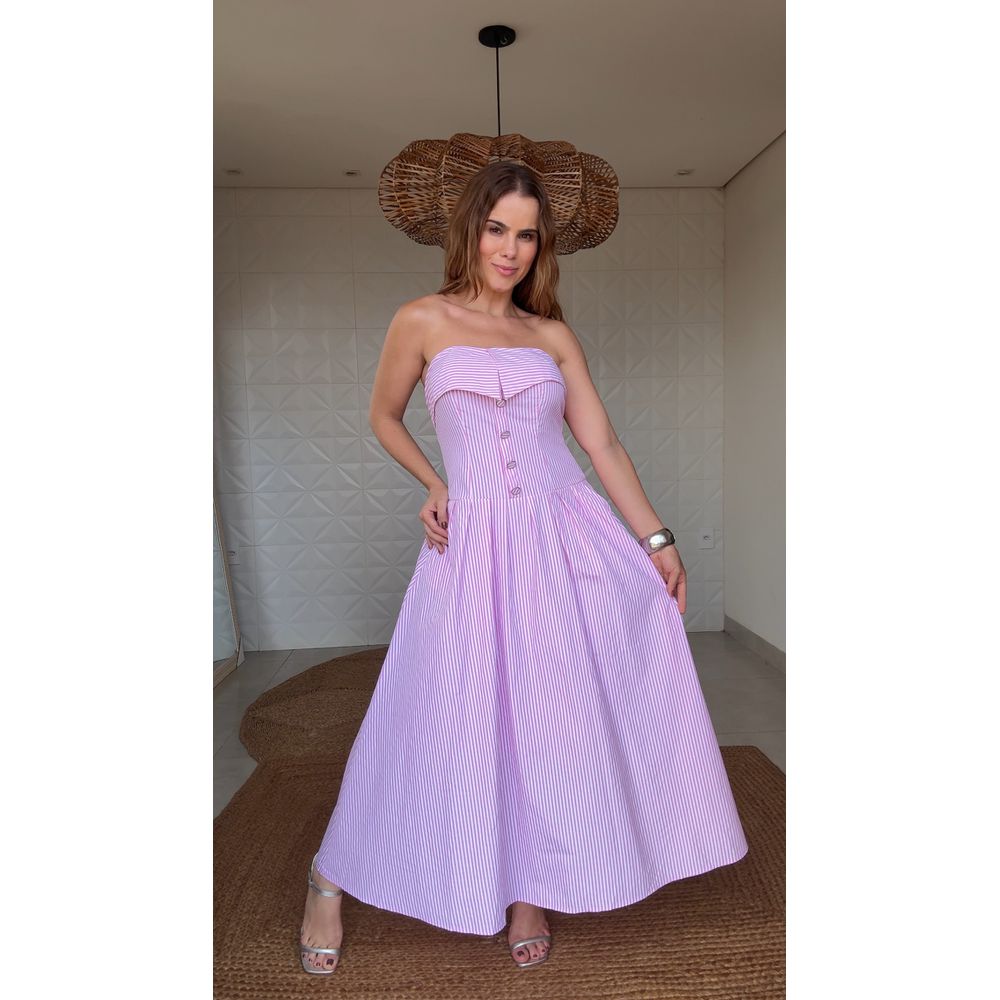 Vestido Bonnie Risca De Giz Rosa