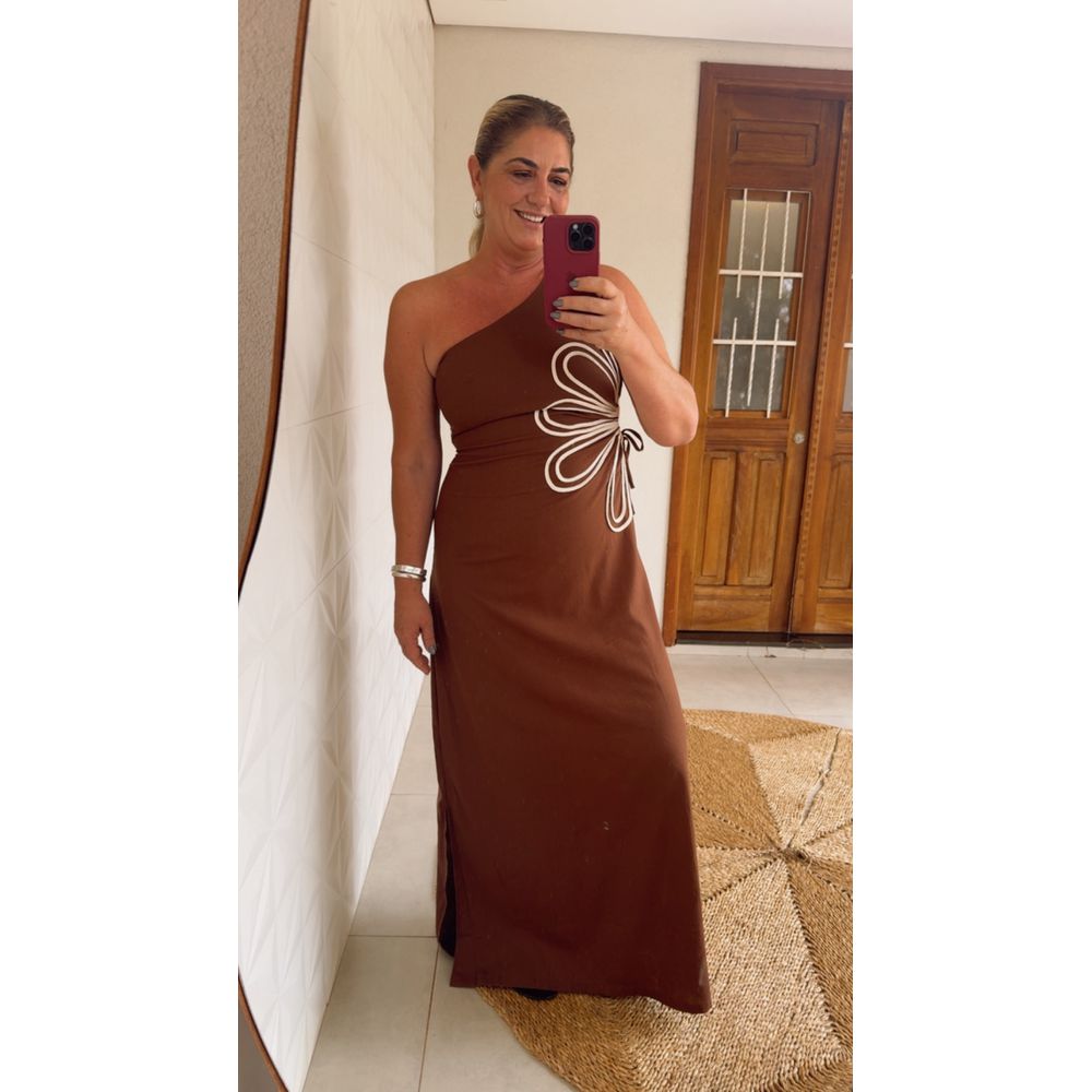 Vestido Longo Sabrina Marrom