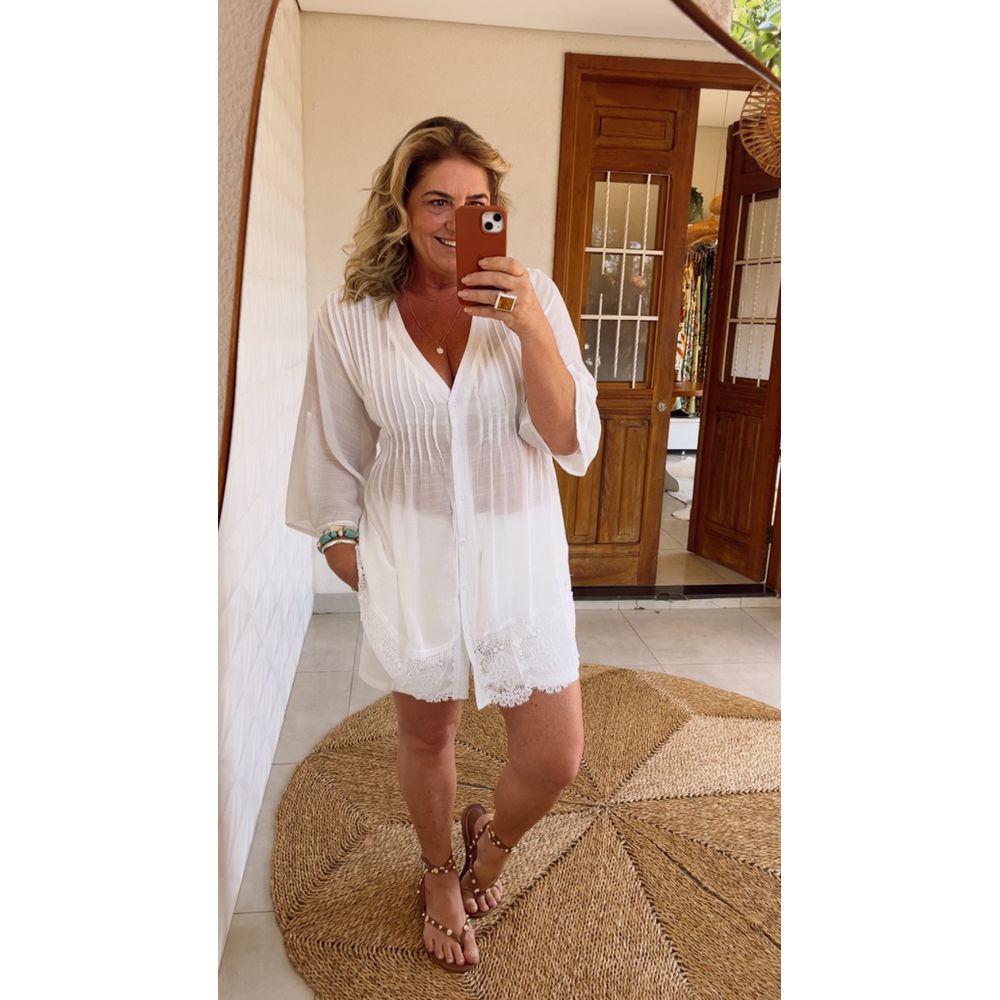 Vestido Liz Saida De Praia Branco