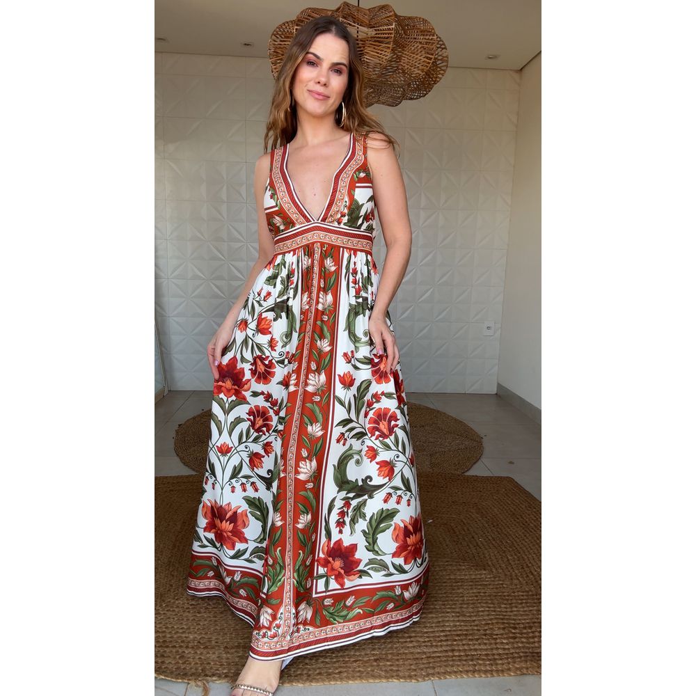Vestido Cropped Floral Natália Estampado