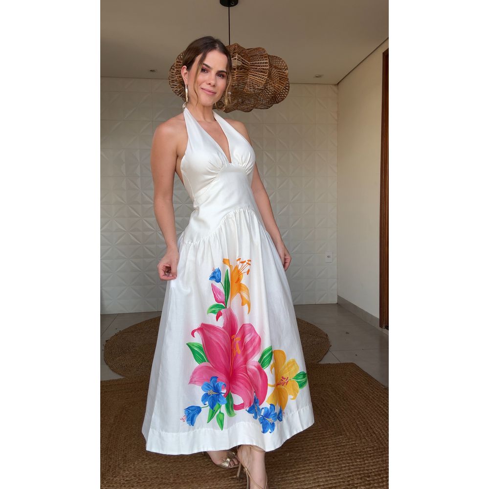 Vestido Cropped Floral Malu Estampado