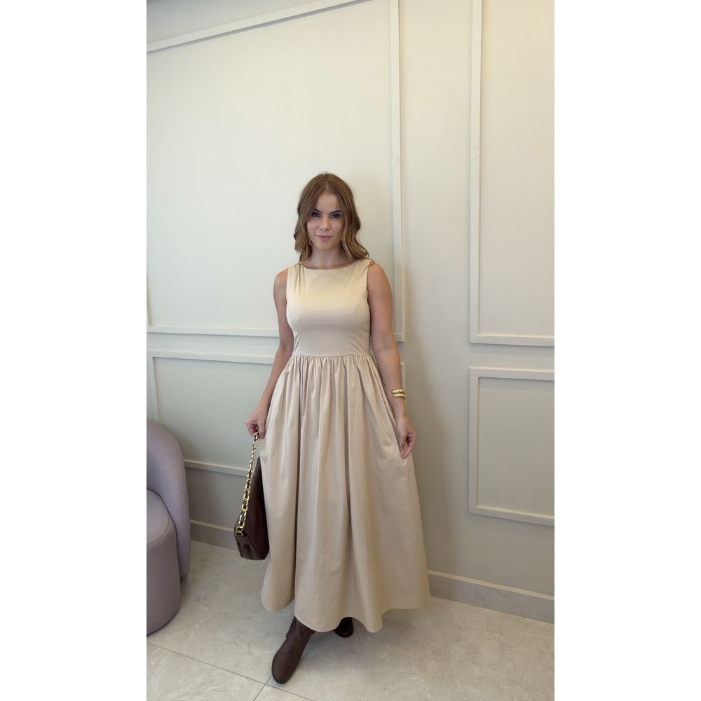 Vestido Longo Sabrina Bege 