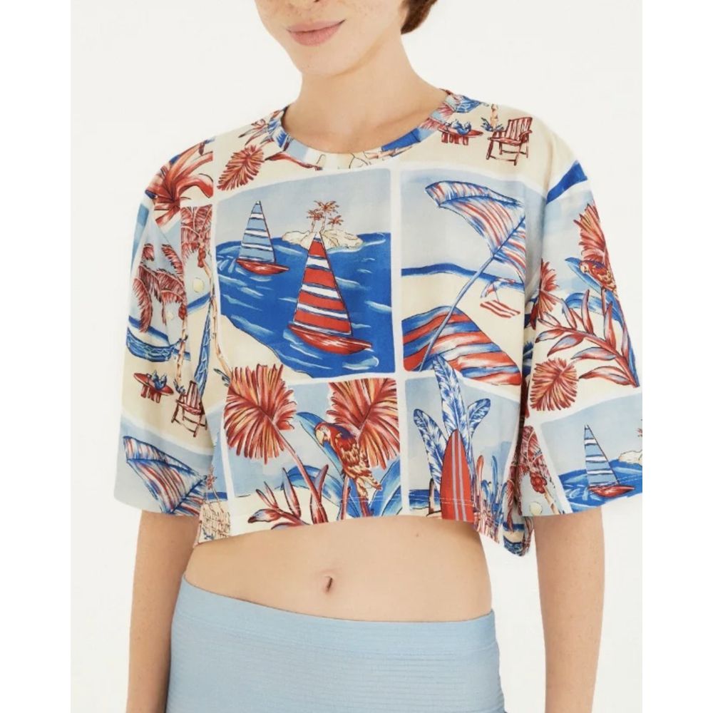Tshirt Cropped Diario De Verão Estampado